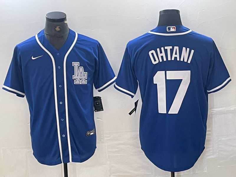 Mens Los Angeles Dodgers #17 Shohei Ohtani Blue Cool Base Stitched Baseball Jersey->los angeles dodgers->MLB Jersey